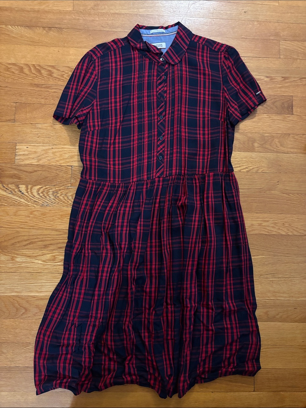 Tommy Hilfiger Red & Black Plaid Shirt Dress